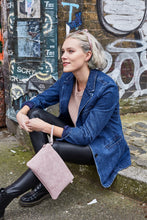 Load image into Gallery viewer, Pink Snake Print Clutch Bag