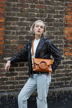 Load image into Gallery viewer, Brown Crocodile Print Shopper Bag