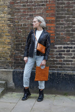 Load image into Gallery viewer, Brown Crocodile Print Shopper Bag