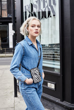 Load image into Gallery viewer, Zebra Print Leather Phone Bag