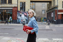 Load image into Gallery viewer, Red Crocodile Print Shopper Bag