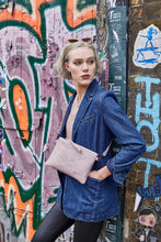 Load image into Gallery viewer, Pink Snake Print Clutch Bag