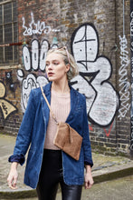 Load image into Gallery viewer, Light Brown Snake Print Clutch Bag