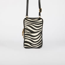 Load image into Gallery viewer, Zebra Print Leather Phone Bag