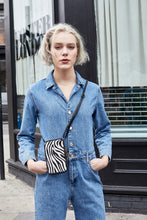Load image into Gallery viewer, Zebra Print Leather Phone Bag